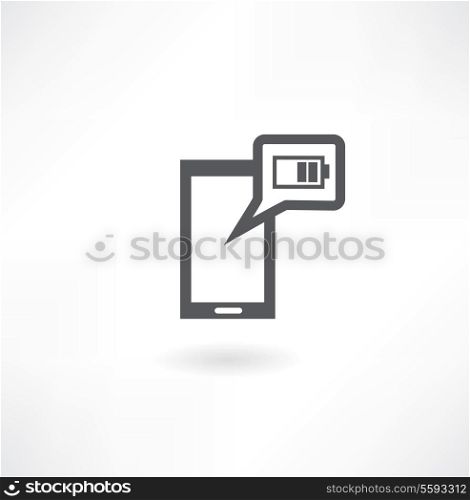 phone with low battery illustration design over a white background