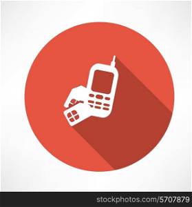 phone with sim card icon Flat modern style vector illustration