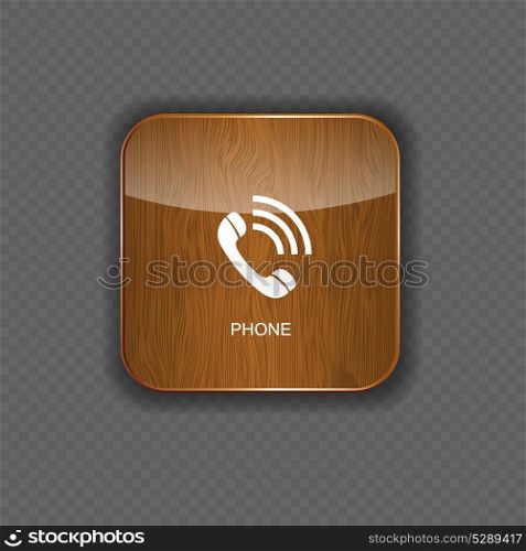 Phone wood application icons