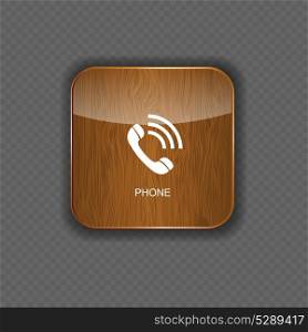 Phone wood application icons