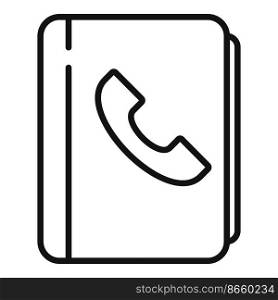 Phonebook icon outline vector. Contact call. Customer page. Phonebook icon outline vector. Contact call