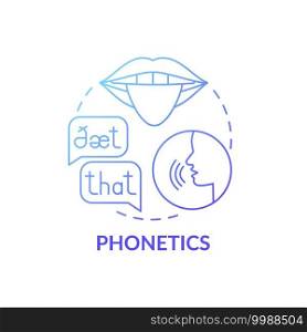 Phonetics concept icon. Language learning category idea thin line illustration. Linguistics branch. Humans making and perceiving sounds. Acoustic qualities. Vector isolated outline RGB color drawing. Phonetics concept icon