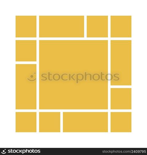 Photo and picture frames, photo collage, mood board branding presentation stock illustration