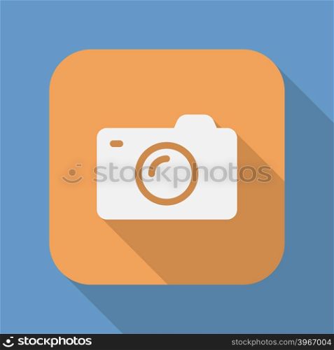 Photo camera flat icon. Symbol or sign of camera