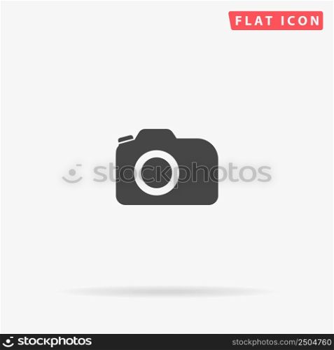 Photo Camera flat vector icon. Glyph style sign. Simple hand drawn illustrations symbol for concept infographics, designs projects, UI and UX, website or mobile application.. Photo Camera flat vector icon