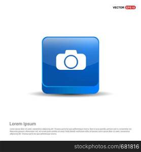 Photo camera icon - 3d Blue Button.