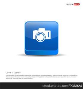 Photo camera icon - 3d Blue Button.