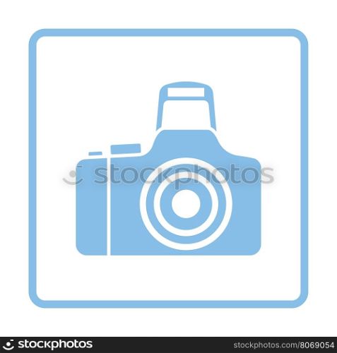 Photo camera icon. Blue frame design. Vector illustration.