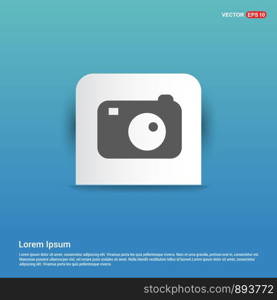 Photo camera icon - Blue Sticker button