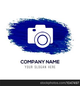 Photo camera icon - Blue watercolor background
