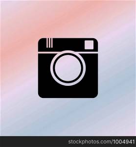 Photo camera icon. Electronic sign, technology. Vector
