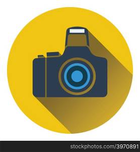 Photo camera icon. Flat design. Vector illustration.
