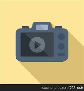 Photo camera icon flat vector. Digital picture. Flash photography. Photo camera icon flat vector. Digital picture
