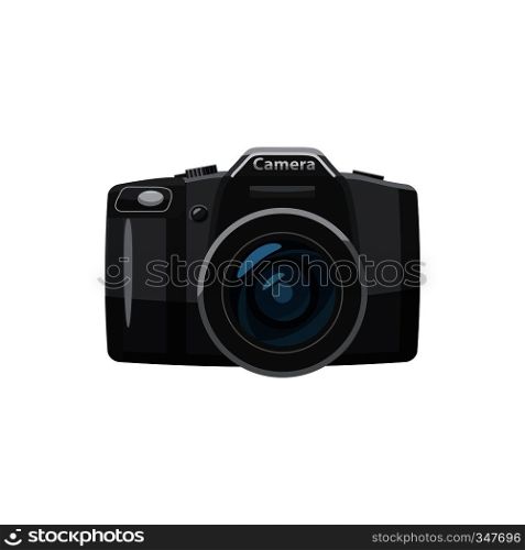 Photo camera icon in cartoon style isolated on white background. Components for photo shooting symbol. Photo camera icon, cartoon style