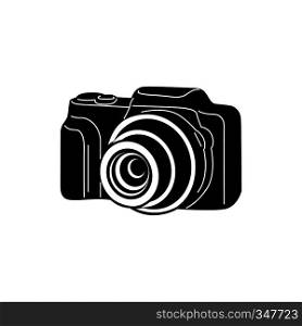 Photo camera icon in simple style isolated on white background. Photography symbol. Photo camera icon, simple style