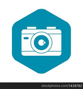 Photo camera icon in simple style on a white background vector illustration. Photo camera icon, simple style