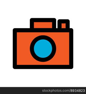 Photo camera icon li≠isolated on white background. Black flat thin icon on modern outli≠sty≤. Li≠ar symbol and editab≤stroke. Simp≤andπxel perfect stroke vector illustration.