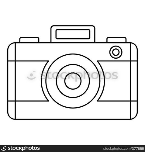 Photo camera icon. Outline illustration of photo camera vector icon for web. Photo camera icon, outline style