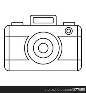 Photo camera icon. Outline illustration of photo camera vector icon for web. Photo camera icon, outline style