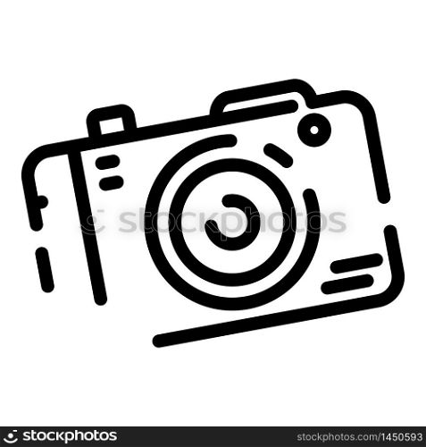 Photo camera icon. Outline photo camera vector icon for web design isolated on white background. Photo camera icon, outline style