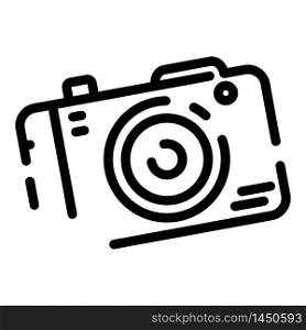 Photo camera icon. Outline photo camera vector icon for web design isolated on white background. Photo camera icon, outline style