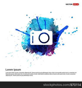 Photo camera icon - Watercolor Background