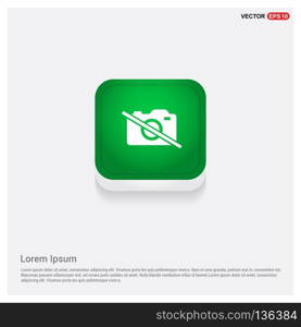 Photo camera iconGreen Web Button - Free vector icon