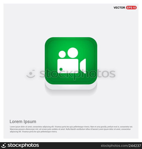 Photo camera iconGreen Web Button - Free vector icon