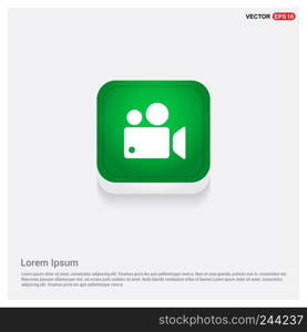 Photo camera iconGreen Web Button - Free vector icon