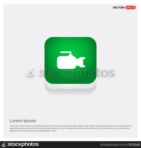 Photo camera iconGreen Web Button - Free vector icon