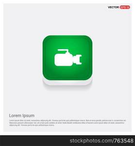 Photo camera iconGreen Web Button - Free vector icon