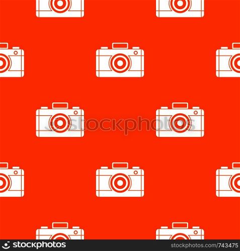 Photo camera pattern repeat seamless in orange color for any design. Vector geometric illustration. Photo camera pattern seamless