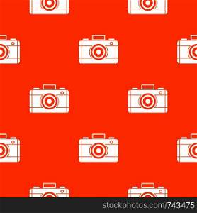 Photo camera pattern repeat seamless in orange color for any design. Vector geometric illustration. Photo camera pattern seamless