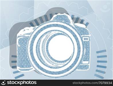 Photo camera. Professional reflex camera. 10 EPS