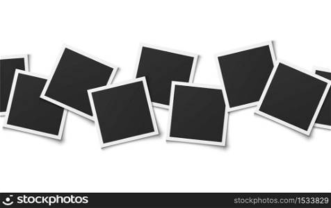 Photo collage. Realistic square frames composition, empty montage template design, memory album, vector illustration isolated on white background. Photo collage. Realistic square frames composition, empty montage template design, vector illustration isolated on white background