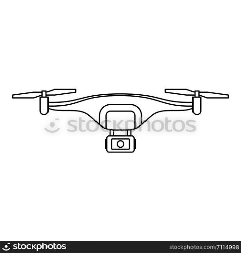 Photo drone icon. Outline photo drone vector icon for web design isolated on white background. Photo drone icon, outline style