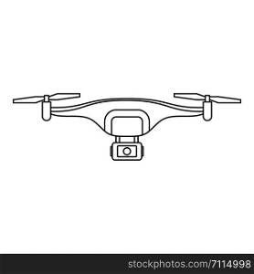 Photo drone icon. Outline photo drone vector icon for web design isolated on white background. Photo drone icon, outline style