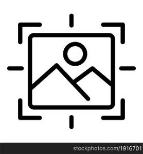 Photo focus icon outline vector. Camera target. Shoot frame. Photo focus icon outline vector. Camera target