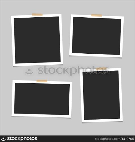 Photo frame blank set on gray background Vector EPS 10. Photo frame blank set on gray background. Vector EPS 10