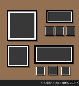 Photo frame collage blank set with flat design vector illustration