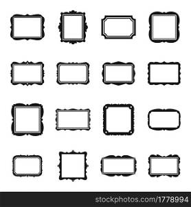 Photo Frame icons set simple vector. Picture ornate. Wall art photo frame. Photo Frame icons set simple vector. Picture ornate