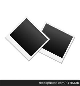 Photo Frame in Black and White Colors Vector. Photo frame in black and white colors vector empty photography set. Best memories on paper borders in flat style design.