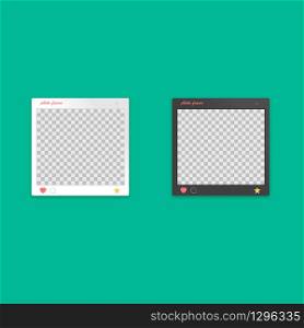 Photo frame in black and white, flat design. Vector EPS 10