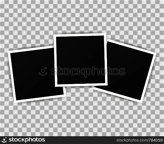 Photo frame mockup design. Realistic photograph with blank space for your image. Vector stock illustration.