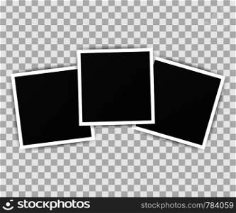 Photo frame mockup design. Realistic photograph with blank space for your image. Vector stock illustration.