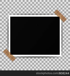 Photo frame mockup design. Realistic photograph with blank space for your image. Vector stock illustration.