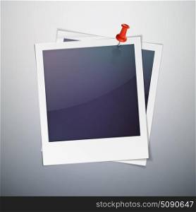 Photo frame. Vector illustration of blank retro photo frame on grey background