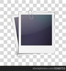 Photo frame. Vector illustration of blank retro photo frame on transparent background