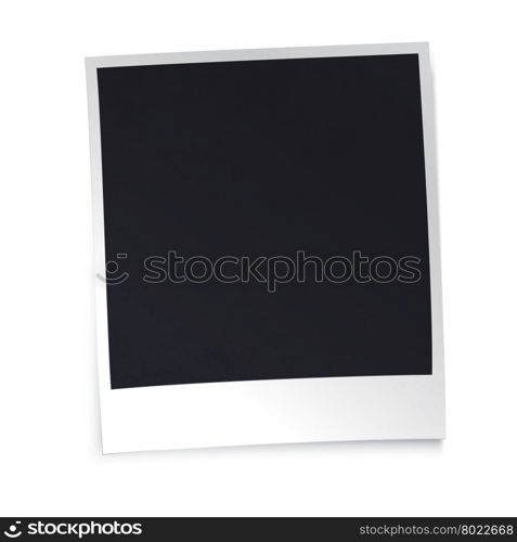 Photo frame with shadow on white background. Design template.