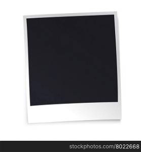 Photo frame with shadow on white background. Design template.